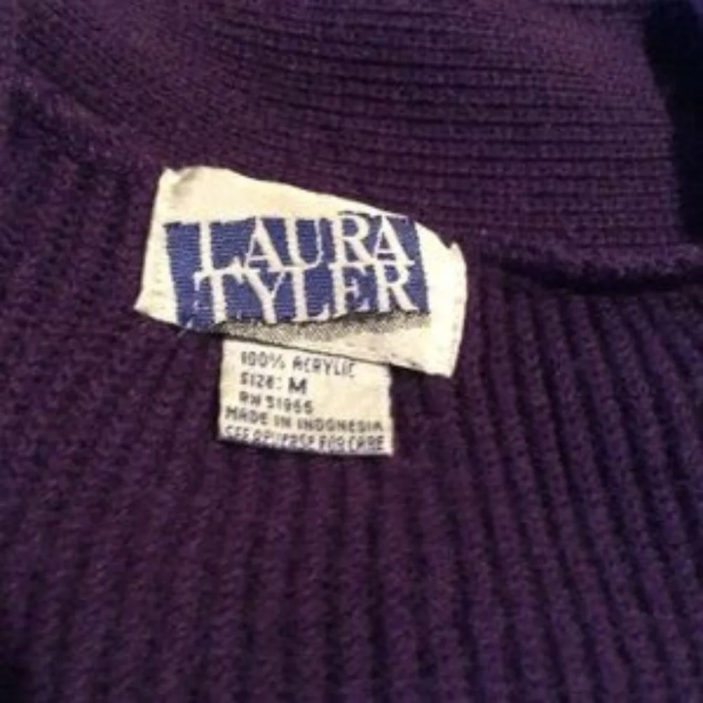 Laura Tyler Purple Cardigan Sweater M - Picture 5 of 5